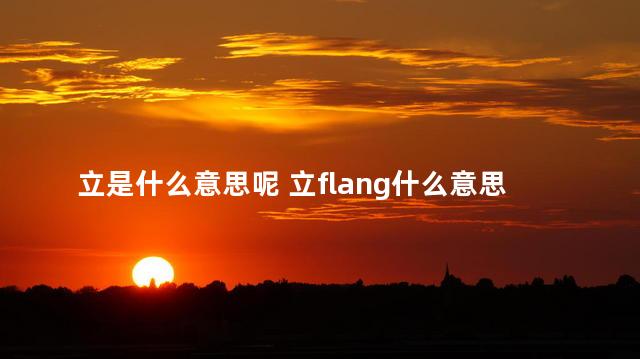 立是什么意思呢 立flang什么意思